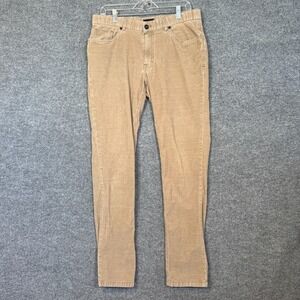 Hiltl Corduroy Pants Mens 36x33 Beige Khaki Corduroy Straight Leg Slim Fit Chino